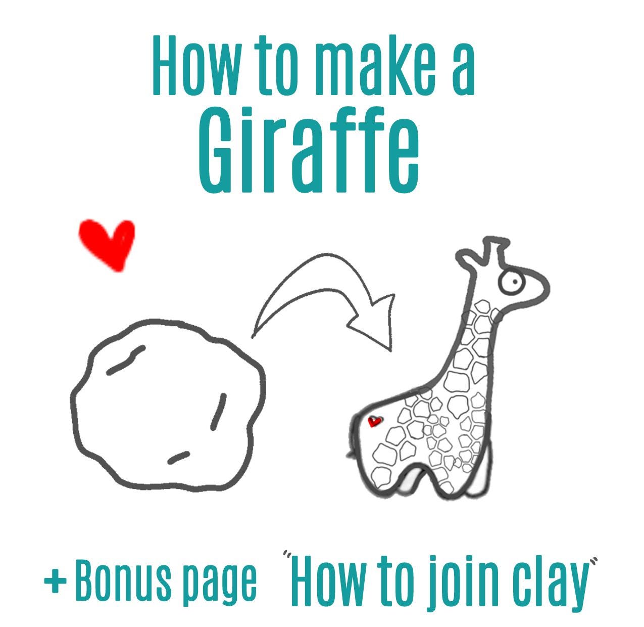 Clay pottery Giraffe - Digital download