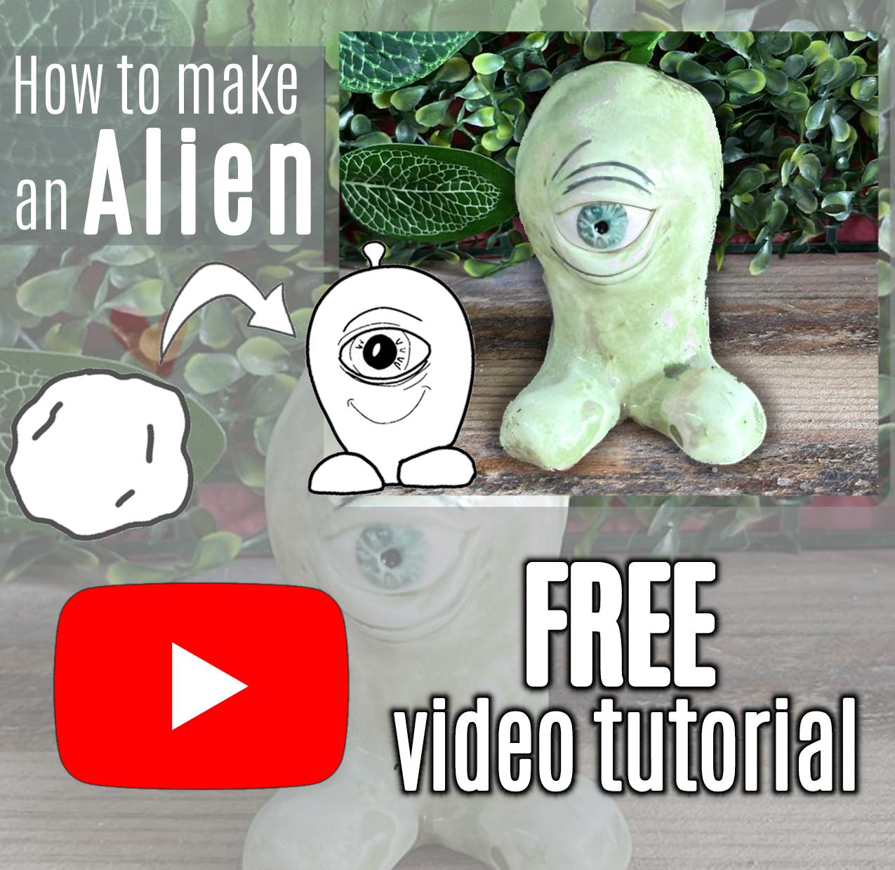 Clay Alien craft tutorial - Digital download