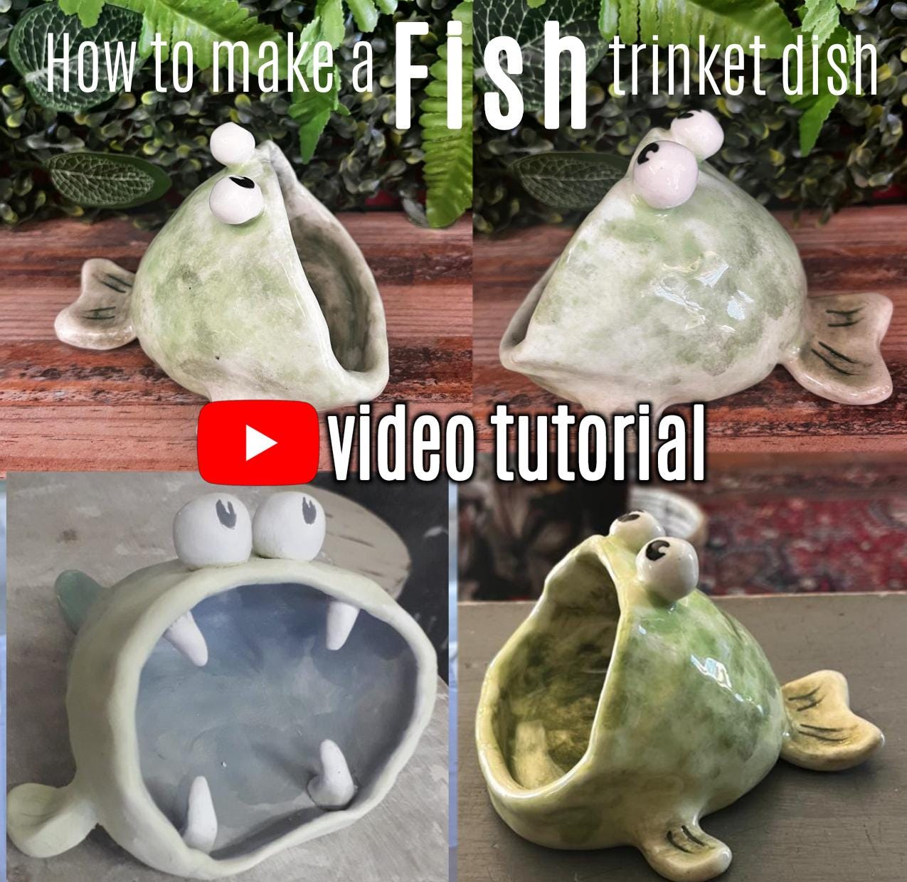 DIY clay fish trinket dish - Digital download