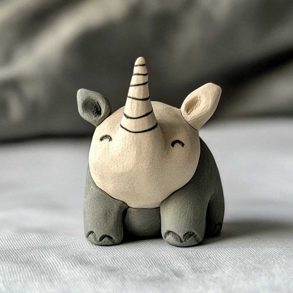 Clay pottery Rhino - DIY Digital download
