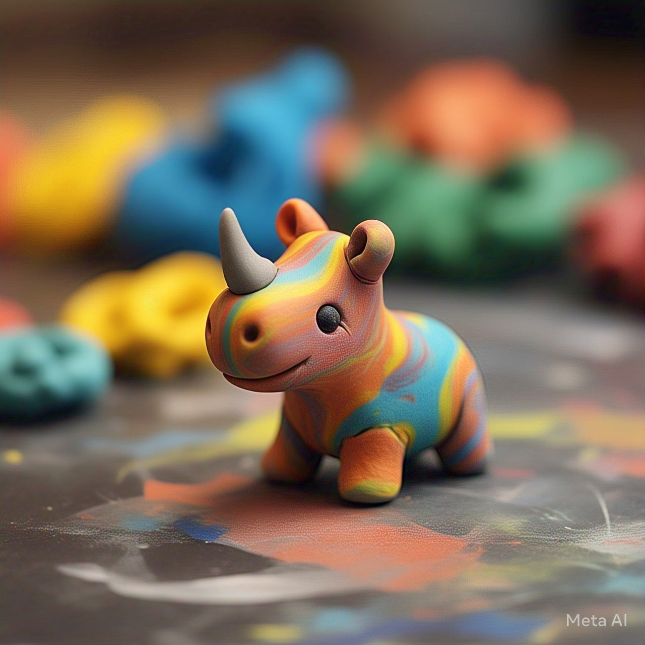 Clay pottery Rhino - DIY Digital download