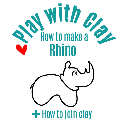 Clay pottery Rhino - DIY Digital download