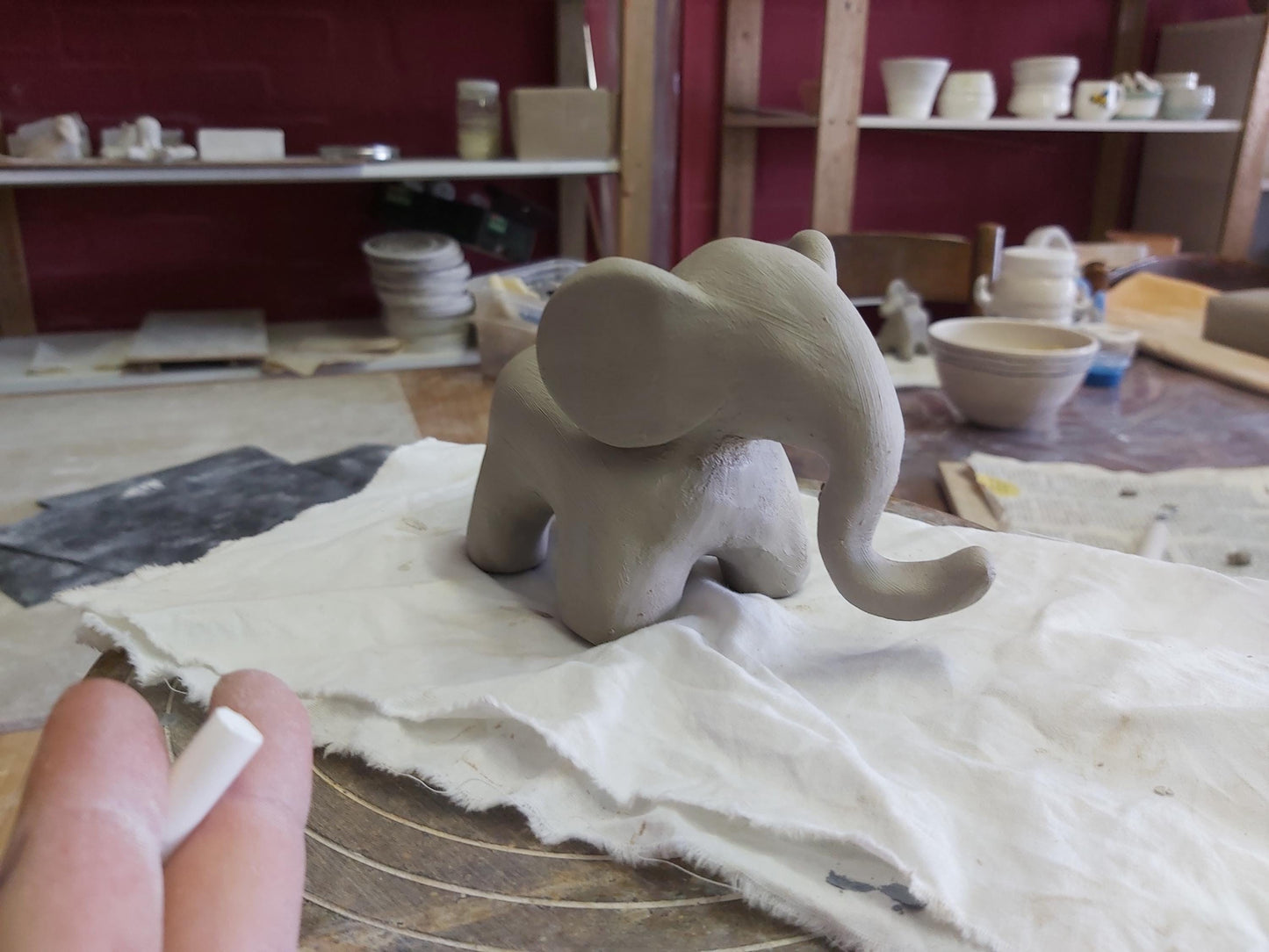 Clay pottery Elephant template - Digital download