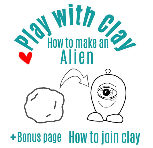 Clay Alien craft tutorial - Digital download