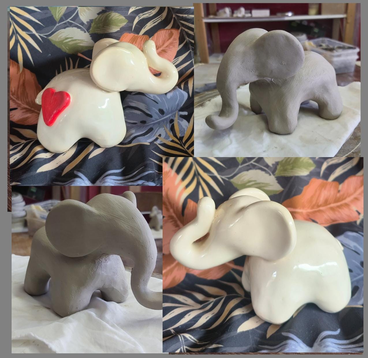 Clay pottery Elephant template - Digital download