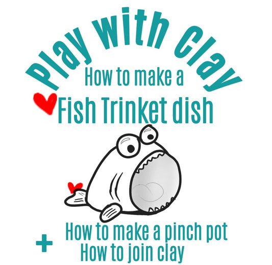 DIY clay fish trinket dish - Digital download