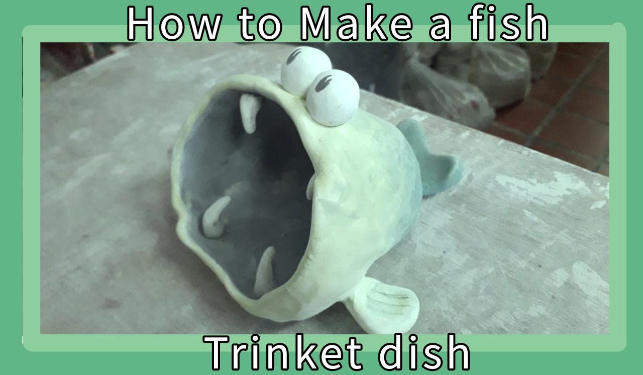 DIY clay fish trinket dish - Digital download