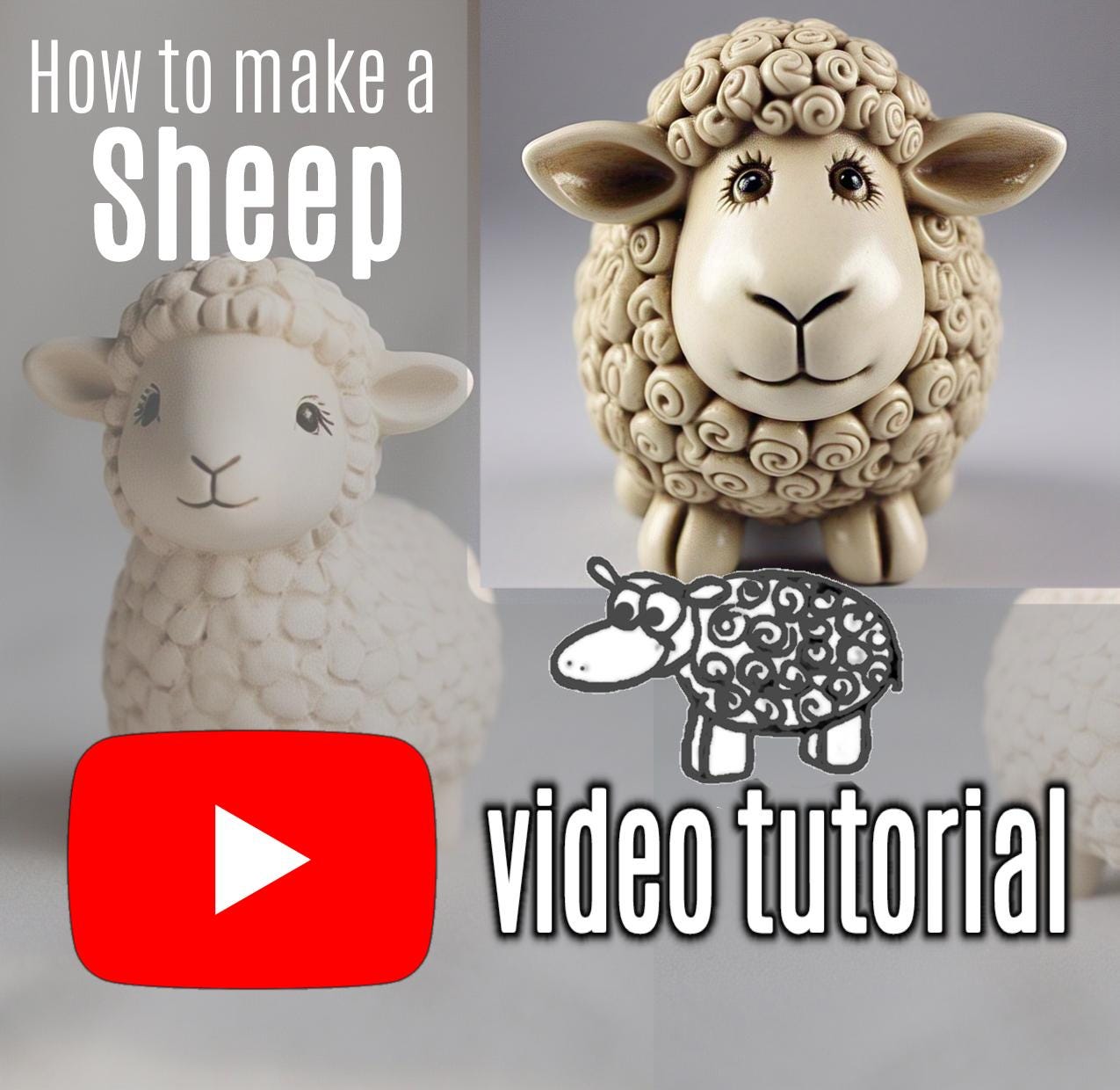 How to make a Sheep - Pottery DIY Digital download
