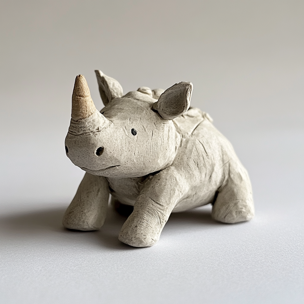 Clay pottery Rhino - DIY Digital download