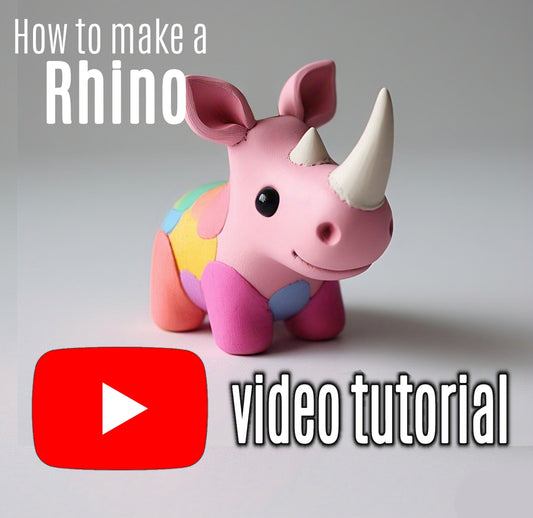 Clay pottery Rhino - DIY Digital download